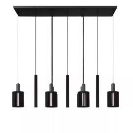 LAMBRES piekaramā lampa 6xE27 40 W melna (Lucide)