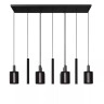 LAMBRES piekaramā lampa 6×E27 + 3×GU10 MR16 melnā krāsā (Lucide)