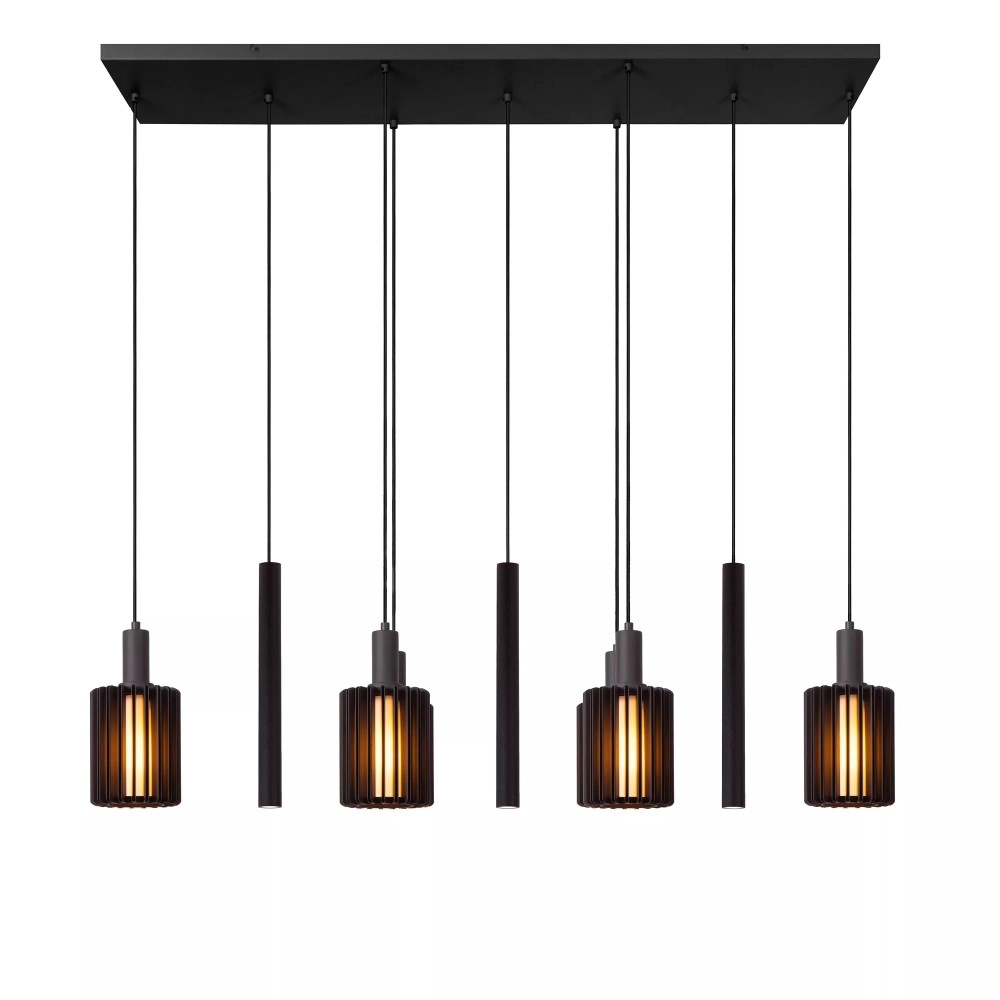 LAMBRES piekaramā lampa 6xE27 40 W melna (Lucide)