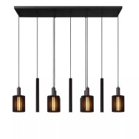 LAMBRES piekaramā lampa 6xE27 40 W melna (Lucide)
