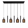 LAMBRES piekaramā lampa 6×E27 + 3×GU10 MR16 melnā krāsā (Lucide)