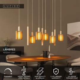 LAMBRES piekaramā lampa 6xE27 40 W taupe (Lucide)