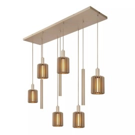 LAMBRES piekaramā lampa 6xE27 40 W taupe (Lucide)