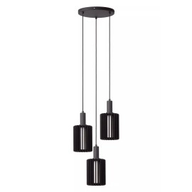 LAMBRES piekaramā lampa 3xE27 melna (Lucide)