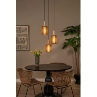 LAMBRES piekaramā lampa 3xE27 taupe tonī (Lucide)