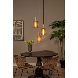 LAMBRES piekaramā lampa 3xE27 taupe tonī (Lucide)