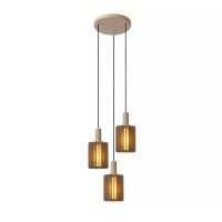 LAMBRES piekaramā lampa 3xE27 taupe tonī (Lucide)