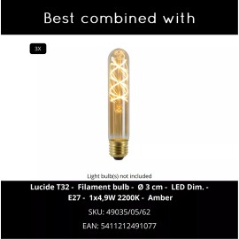 LAMBRES piekarama lampa 40x40 cm 3xE27 taupe (Lucide)