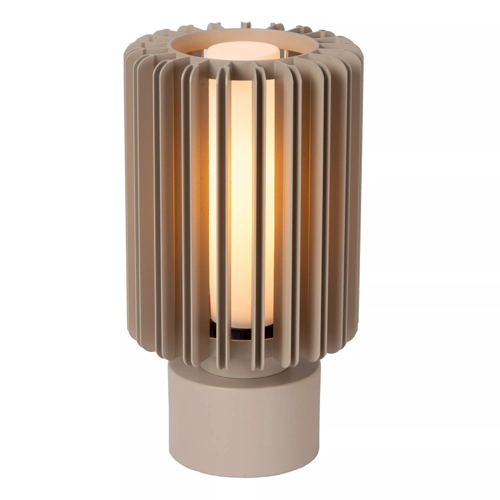 LAMBRES galda lampa Ø15 cm 1xE27 taupe (Lucide)