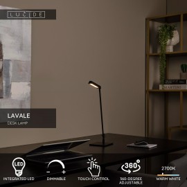 LAVALE galda lampa LED 1x3 W 2700K melna (Lucide)