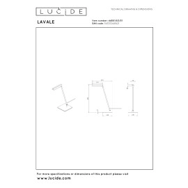 LAVALE galda lampa LED 1x3 W 2700K balta (Lucide)