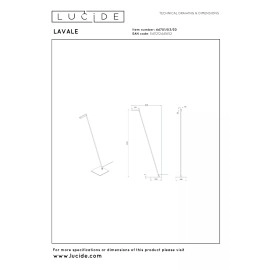 LAVALE stāvlampa lasīšanai LED 1x3 W 2700K melna (Lucide)