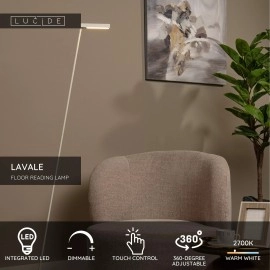 LAVALE stāvlampa lasīšanai LED 1x3 W 2700K balta (Lucide)