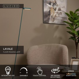 LAVALE stāvlampa lasīšanai LED 1x3 W 2700K tirkīza (Lucide)