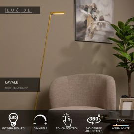 LAVALE stāvlampa lasīšanai LED 1x3 W 2700K okera dzeltena (Lucide)