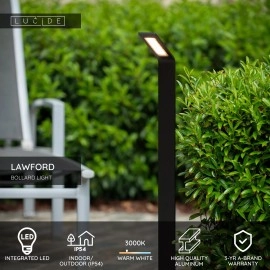 LAWFORD āra stabiņš 80 cm LED 6W 3000K IP54 melns (Lucide)