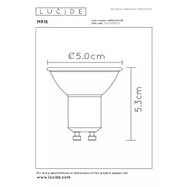 MR16 LED spuldze GU10 1x5 W 3000 K dimmējama melna (Lucide)