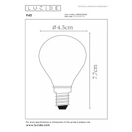 P45 Filament LED spuldze E14 1x4 W 2700 K dimmējama caurspīdīga (Lucide)