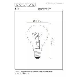 P45 Filament LED spuldze E14 1x3 W 2700 K dimmējama caurspīdīga (Lucide)