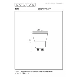 MR11 LED spuldze GU10 (MR11) 1x4 W 2200–3000 K dimmējama melna (Lucide)