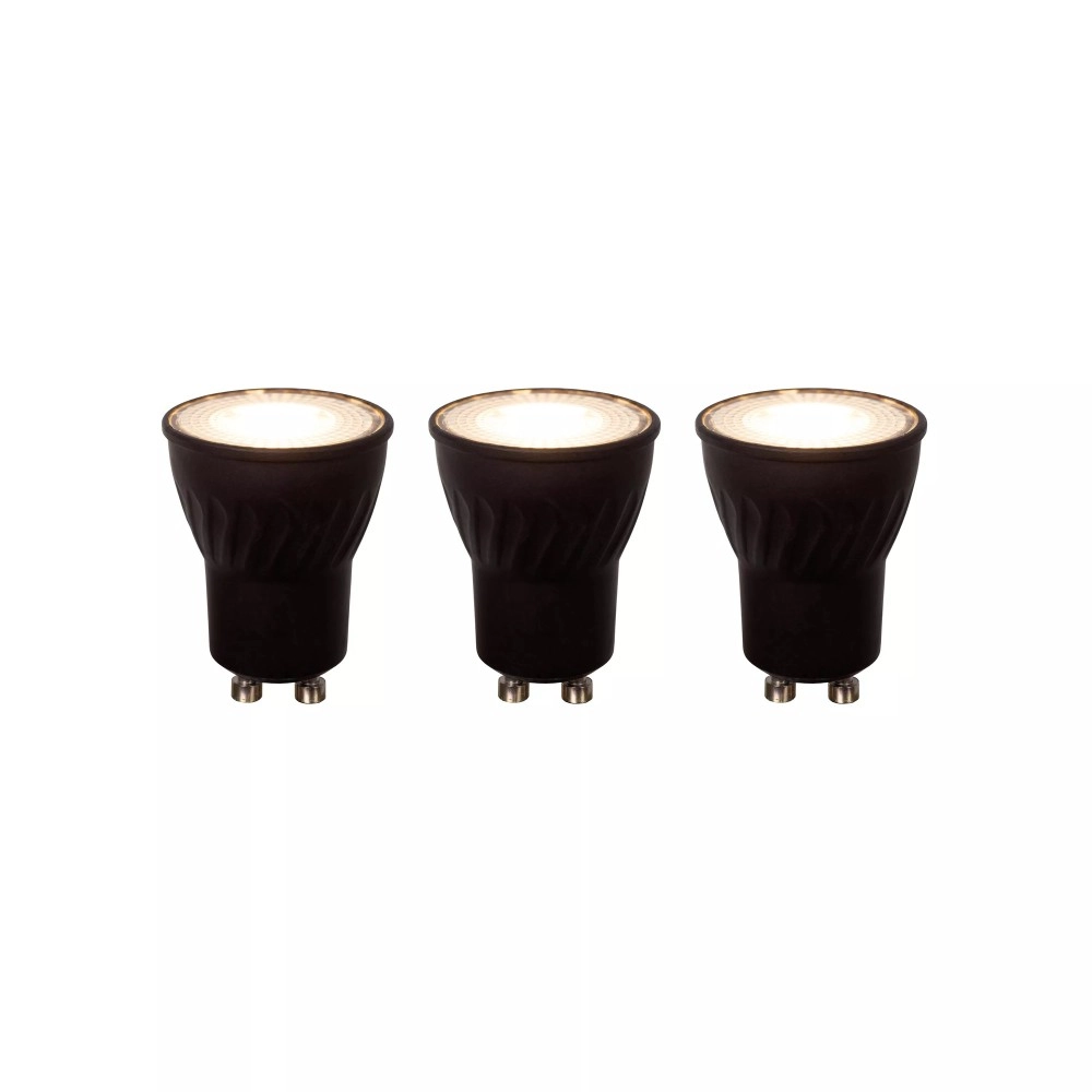 MR11 3 gab. LED spuldze GU10 (MR11) 3x3.8 W 2700 K dimmējama melna (Lucide)