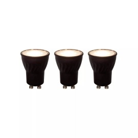 MR11 3 gab. LED spuldze GU10 (MR11) 3x3.8 W 2700 K dimmējama melna (Lucide)