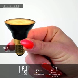 G45 LED spuldze E14 1x5 W 2700 K dimmējama melna (Lucide)