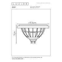 ES111 — LED spuldze GU10 12W, 2200–3000K, 820 lm, balta (Lucide)