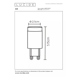 LED spuldze G9 3W 2700K 260 lm dimmējama balta (Lucide)