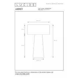 LEEROY galda lampa Ø30 1 x 40 W E27 taupe (Lucide)
