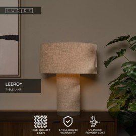 LEEROY galda lampa liela 1 x 40 W E27 taupe (Lucide)