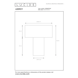LEEROY galda lampa liela 1 x 40 W E27 taupe (Lucide)