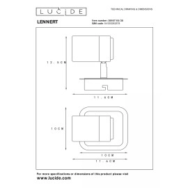 LENNERT griestu prožektors GU10 LED 1x5W 3000K melns (Lucide)