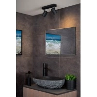 LENNERT Vannas istabas griestu prožektors 2x5W GU10 IP44 melna (Lucide)