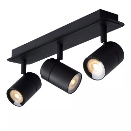 LENNERT vannas istabas griestu prožektors GU10 LED 3x5W 3000K IP44 melns (Lucide)