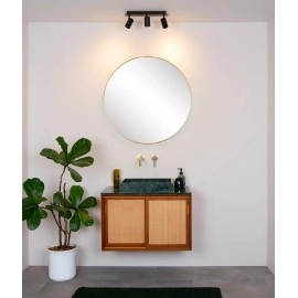 LENNERT vannas istabas griestu prožektors GU10 LED 3x5W 3000K IP44 melns (Lucide)
