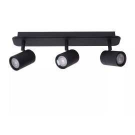 LENNERT vannas istabas griestu prožektors GU10 LED 3x5W 3000K IP44 melns (Lucide)