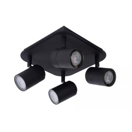 LENNERT vannas istabas griestu prožektors GU10 LED 4x5W 3000K IP44 melns (Lucide)