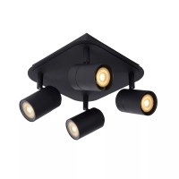 LENNERT vannas istabas griestu prožektors GU10 LED 4x5W 3000K IP44 melns (Lucide)
