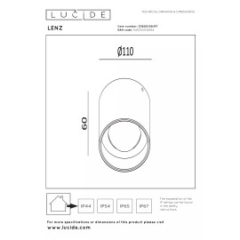 LENZ āra griestu prožektors LED 1x8W 2700K rūsganbrūns (Lucide)