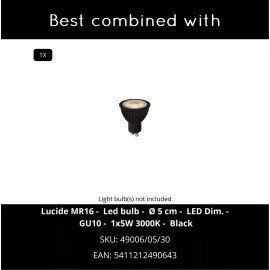 LESLEY galda lampa 1 x 35 W GU10 melna (Lucide)