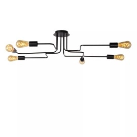 LESTER griestu lampa 6xE27 40W melna (Lucide)