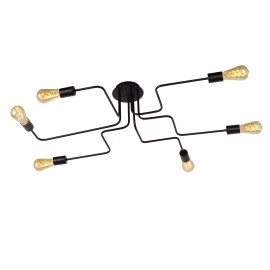 LESTER griestu lampa 6xE27 40W melna (Lucide)