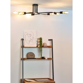 LESTER griestu lampa 8xE27 40W melna (Lucide)