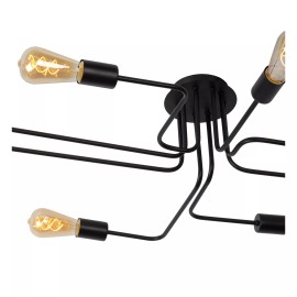 LESTER griestu lampa 8xE27 40W melna (Lucide)