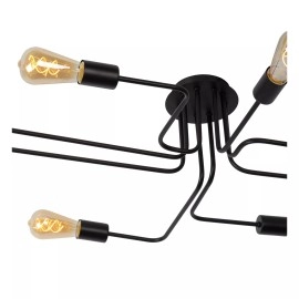 LESTER griestu lampa 8xE27 40W melna (Lucide)