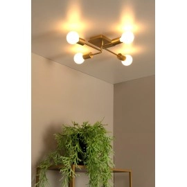 LESTER griestu lampa 4xE27 40W matēta zelta/misiņa (Lucide)