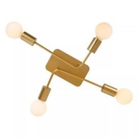 LESTER griestu lampa 4xE27 40W matēta zelta/misiņa (Lucide)