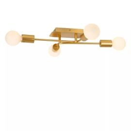 LESTER griestu lampa 4xE27 40W matēta zelta/misiņa (Lucide)