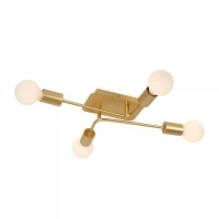 LESTER griestu lampa 4xE27 40W matēta zelta/misiņa (Lucide)